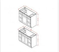 VANITY DOUBLE DRAWER BASE CABINET 48