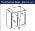Shaker Antique White Vanity 3021 Drawers Left