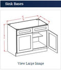 Shaker Blue Ocean Dark Sink Base 33 Cabinet