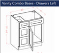 Shaker Blue Ocean Dark Vanity Sink Base 3021 with Drawers Left