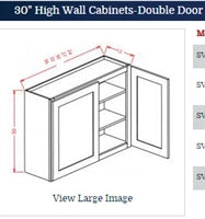 Shaker Blue Ocean Dark Wall 3030 Cabinet