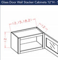 Dark Shaker Cinder Wall Stacker Cabinet 1812 Glass Door glass not included