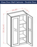 Dark Shaker Cinder Wall Cabinet 2442 Glass Door glass not included