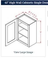 Shaker Grey Wall Cabinet 9 w x 42 h