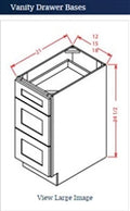Shaker Navy Blue Vanity Drawer Base 12
