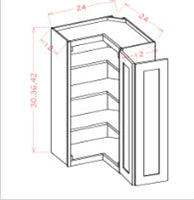 Shaker Navy Blue Wall Easy Reach Cabinet 2430