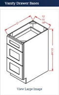 Shaker White Vanity Drawer Base 18 w x 21 d x 34 1/2 h