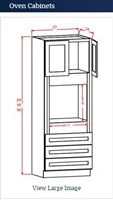 Unfinished Birch Shaker Double or Single Oven Cabinet 3390