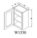 Unfinished Birch Shaker Wall Cabinet 15" W × 30" H x 12" D